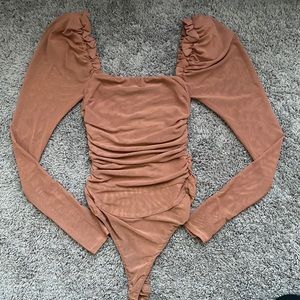 Puff sleeve mesh bodysuit